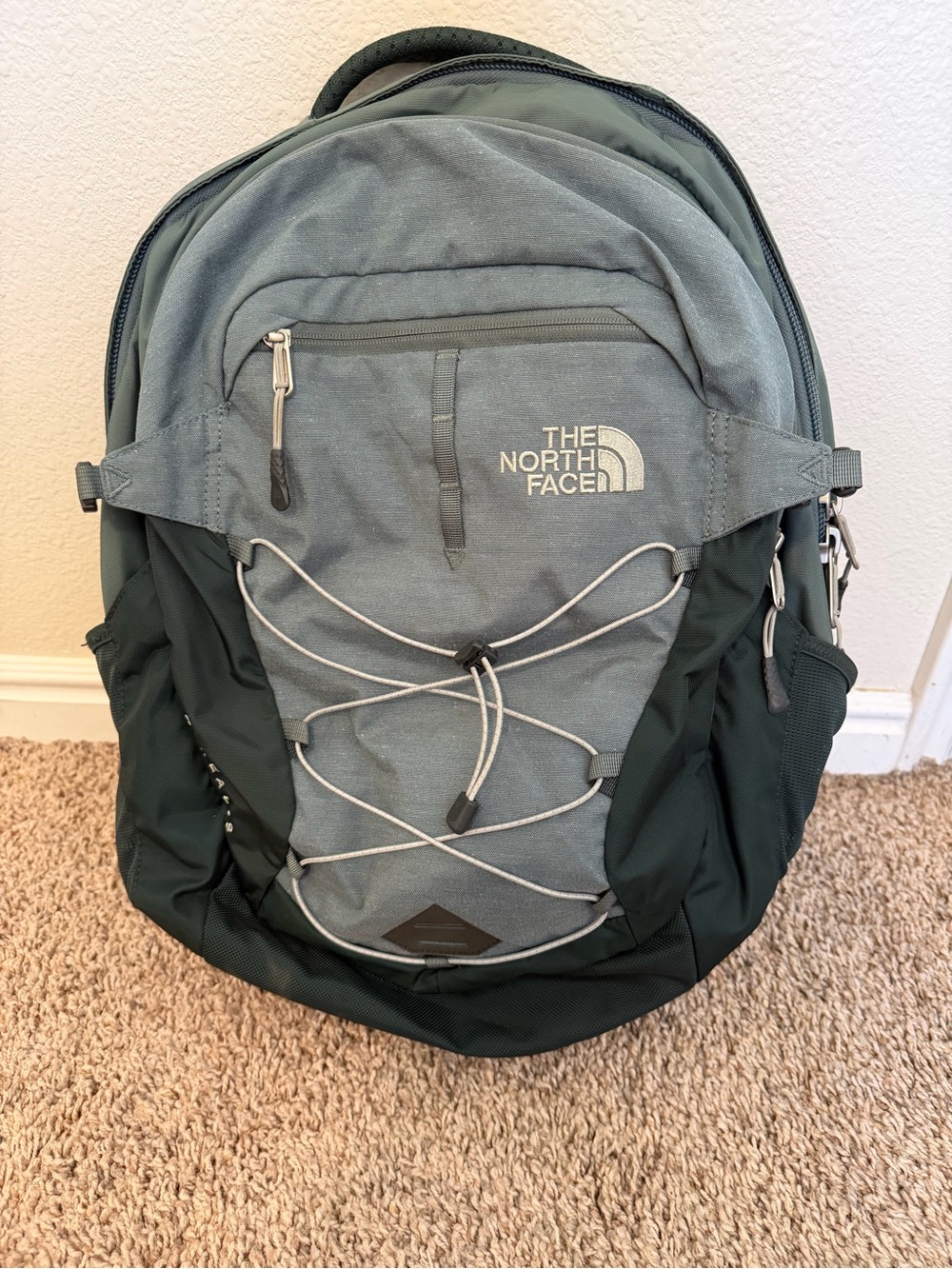 The North Face Two-Tone Gray & Dark Green Men's Backpack